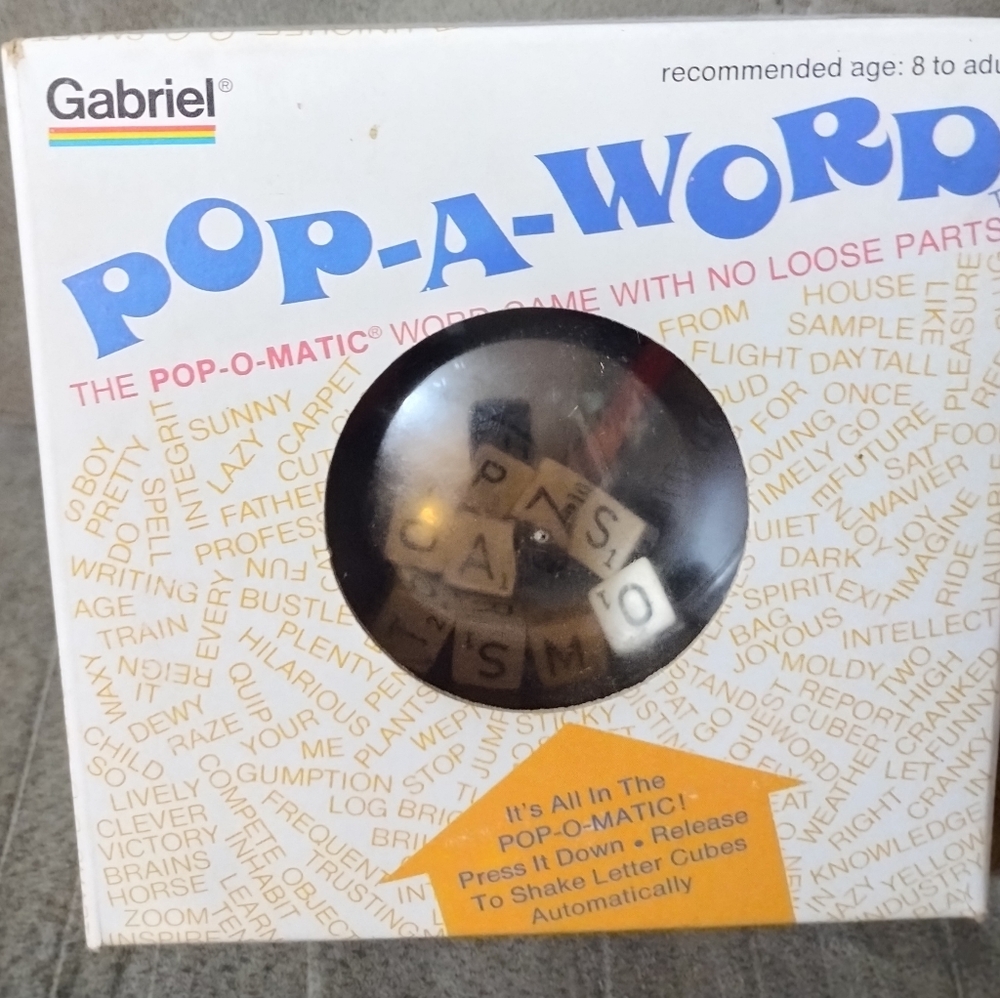 Vintage Pop-A-Word game